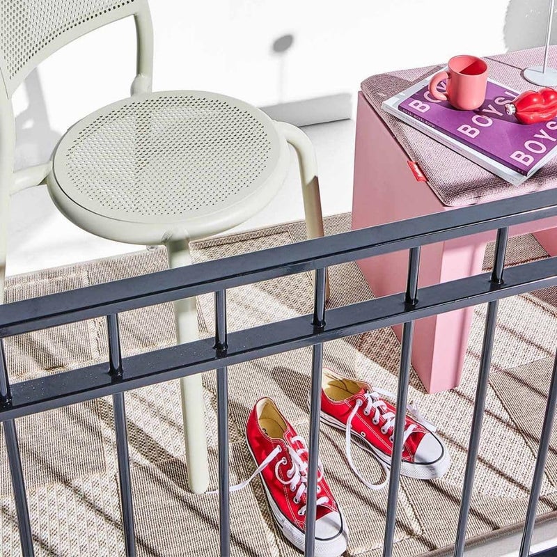 Fatboy Carpretty Catwalk Checky Carpet | Indoor/Outdoor | Easy to clean | UV-resistant | Combined multi-level weaving | Anti-static | 100% Polypropylene | 80x200 cm - Cream/White - Image 2